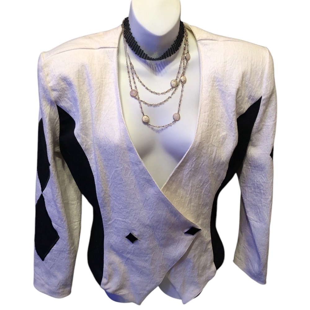 Vintage SHOX Clothing Inc. Black and white double breasted 80’s blazer large